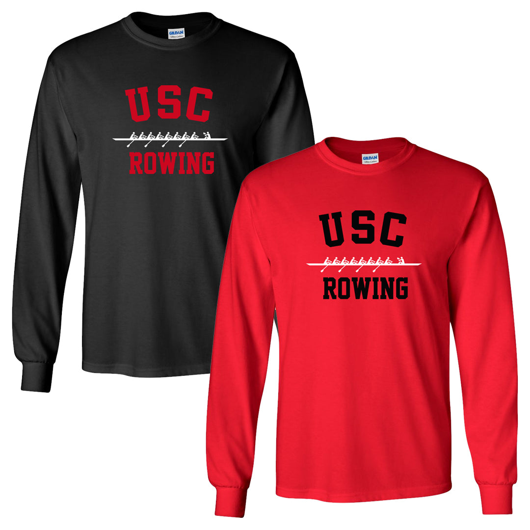 Custom USC Rowing Long Sleeve Cotton T-Shirt