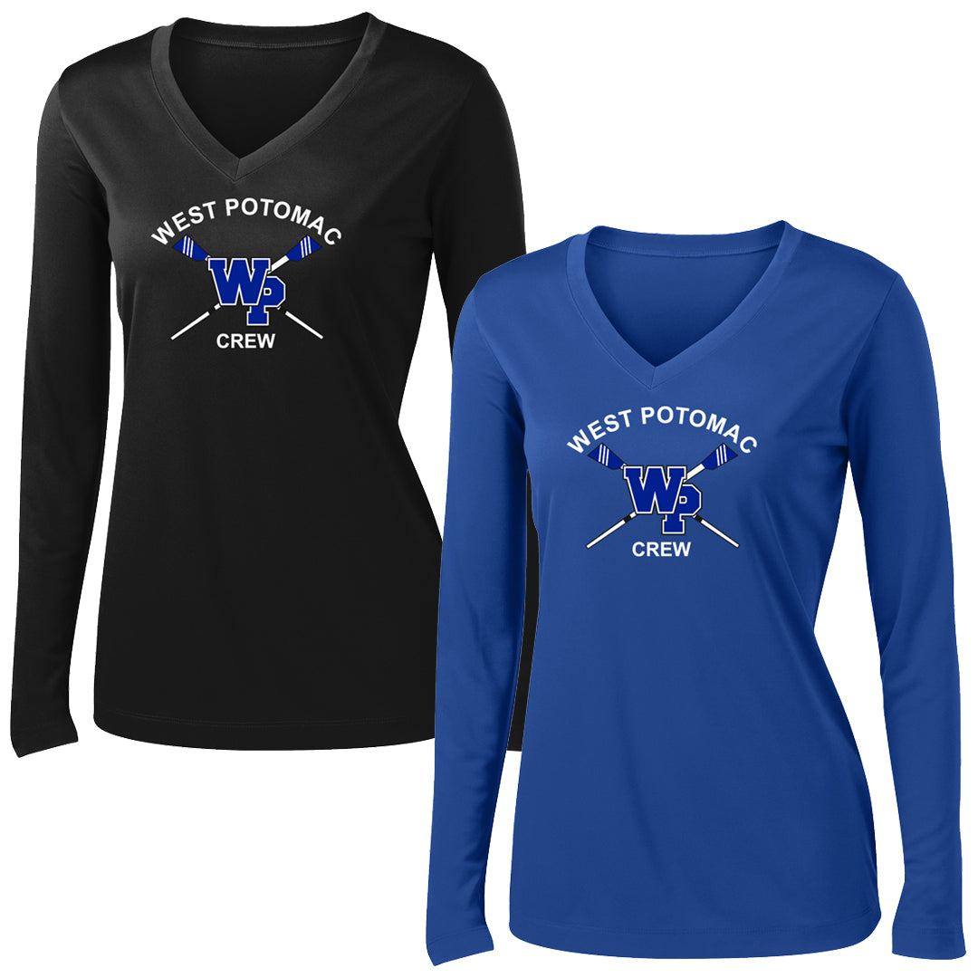 West Potomac Crew Long Sleeve Ladies Poly Performance T-Shirt