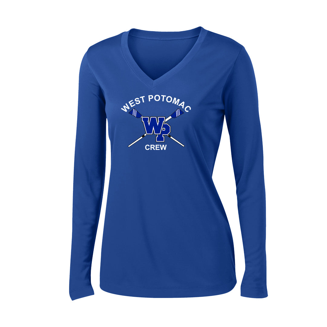 West Potomac Crew Long Sleeve Ladies Poly Performance T-Shirt