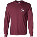 Custom UMass Men's Rowing Long Sleeve Cotton T-Shirt