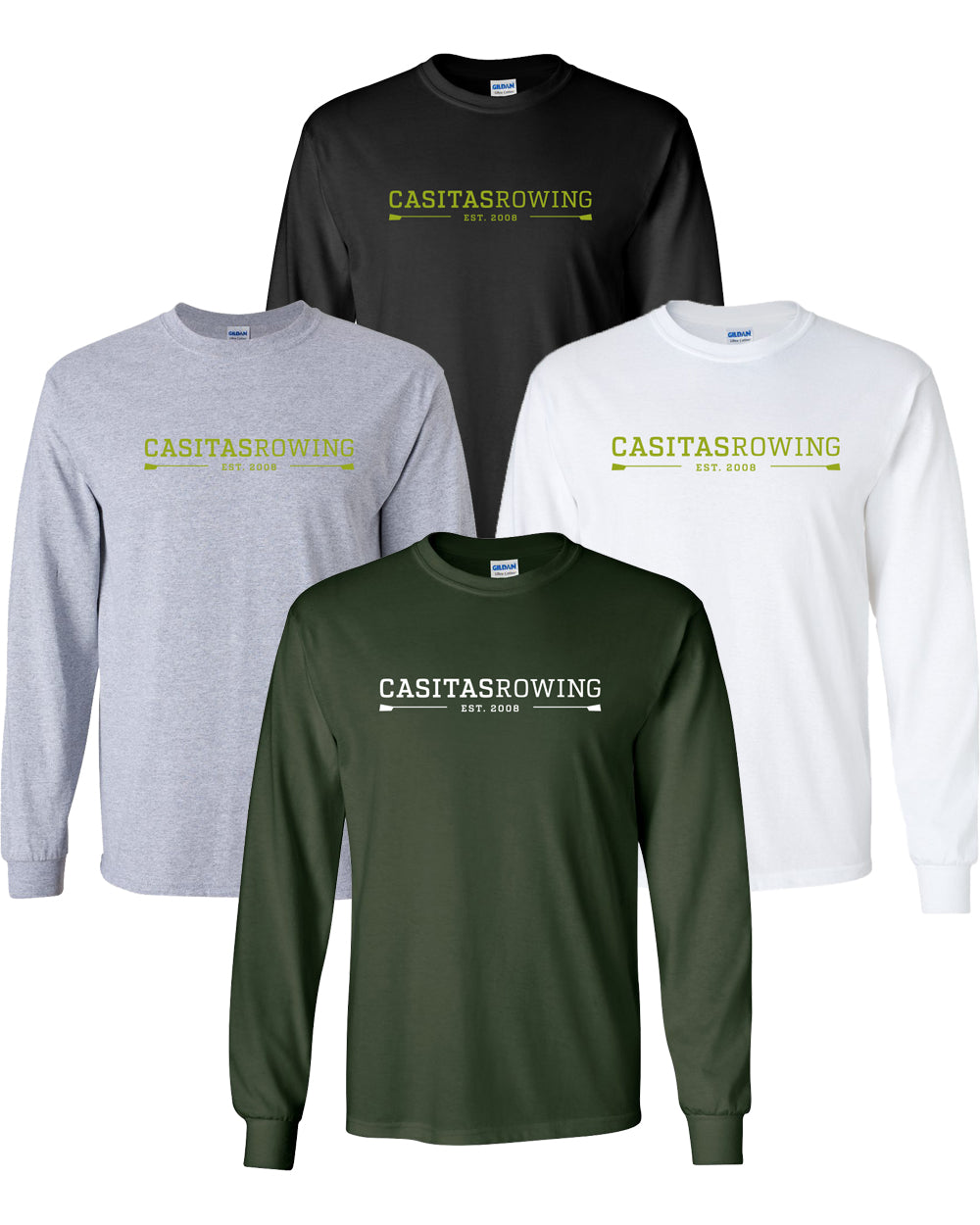 Custom Casitas Rowing Long Sleeve Cotton T-Shirt