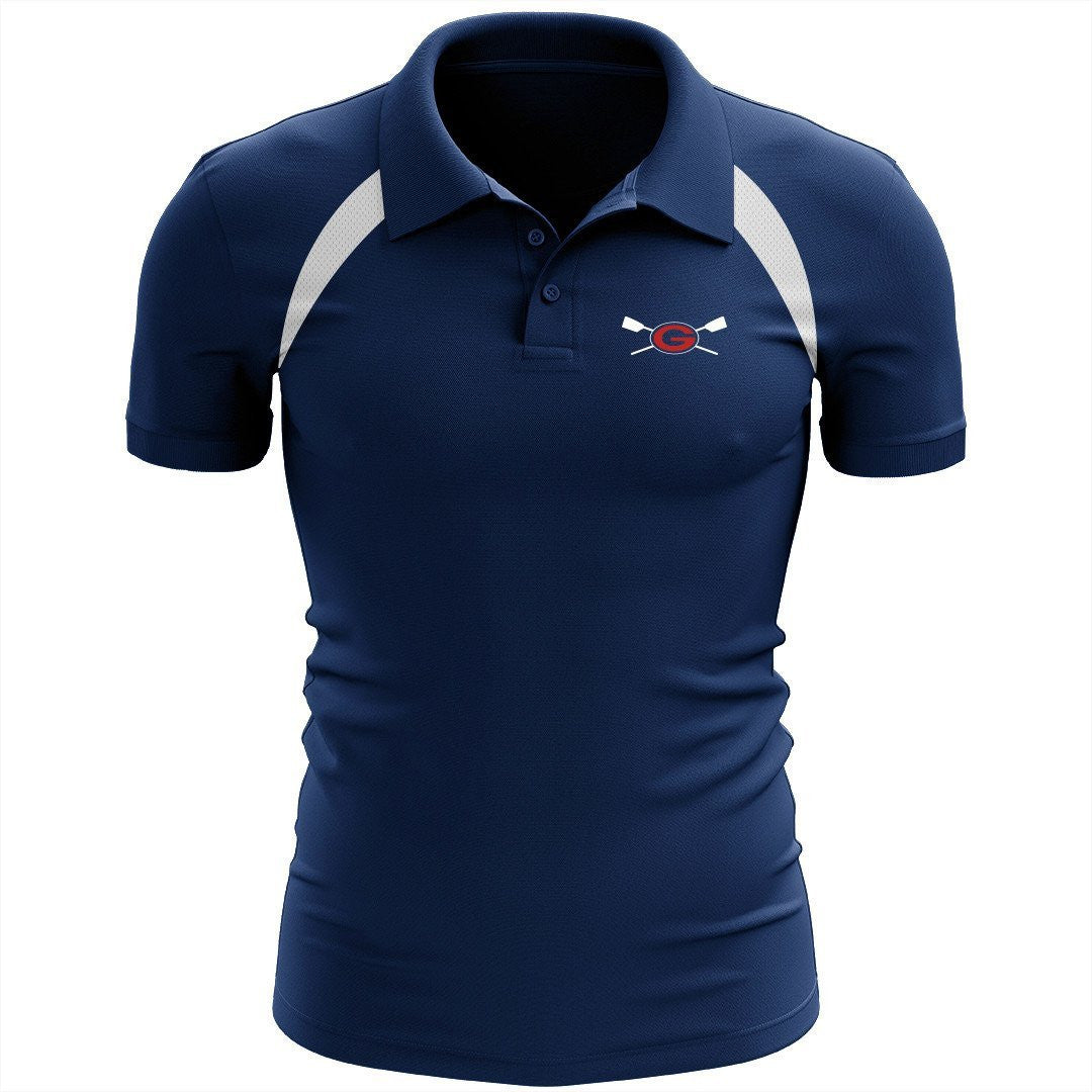 Grassfield Crew Embroidered Performance Men's Polo - Colorblocked