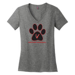 Vista Baseball Women's Paw Print V-Neck Tee