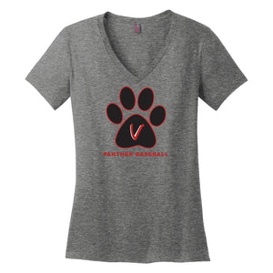 Vista Baseball Women's Paw Print V-Neck Tee
