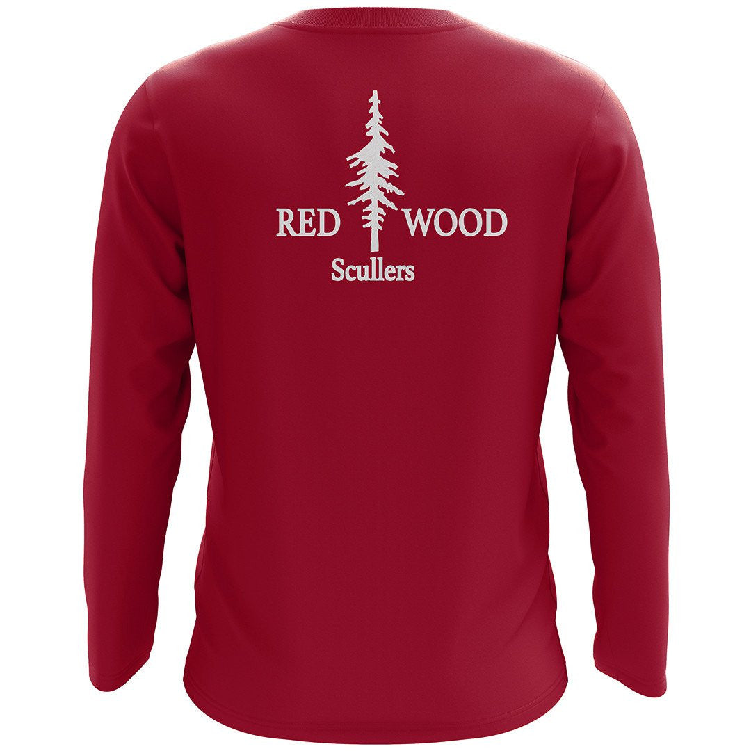 Redwood Scullers Cotton LS T-shirt- cardinal