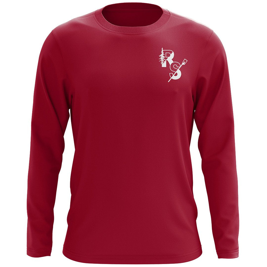 Redwood Scullers Cotton LS T-shirt- cardinal