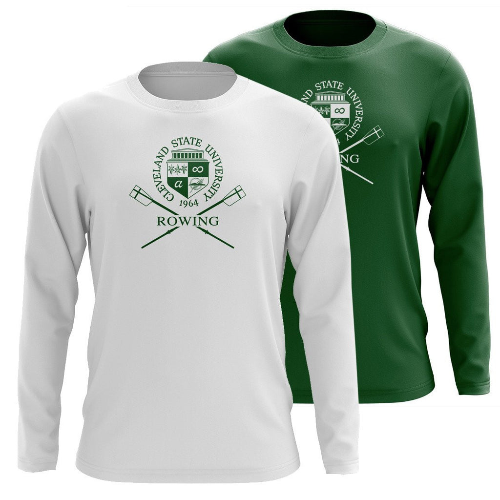 Custom Cleveland State University Rowing Long Sleeve Cotton T-Shirt