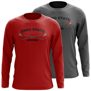 Custom Ohio State Rowing Long Sleeve Cotton T-Shirt
