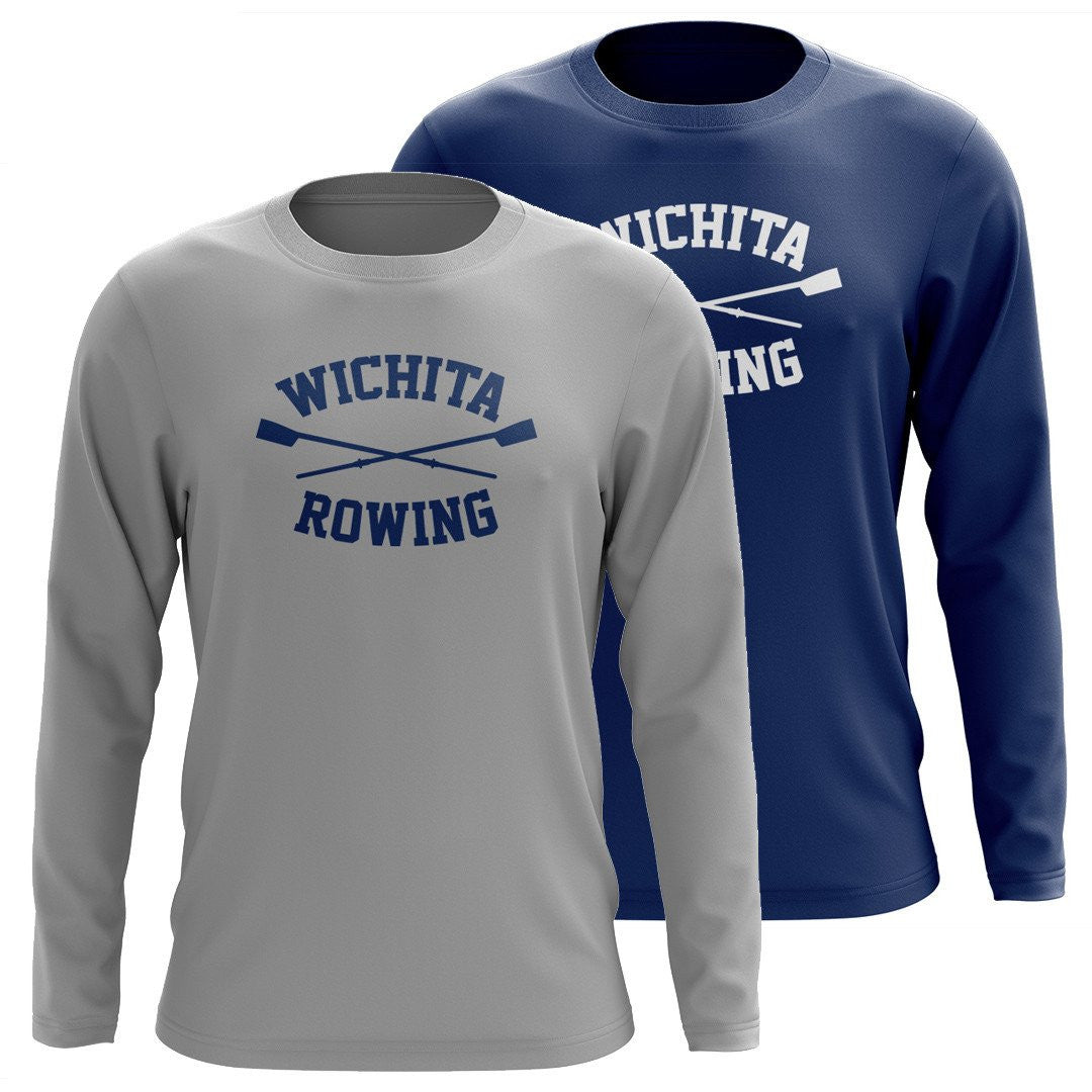 Custom Wichita Rowing Association Long Sleeve Cotton T-Shirt