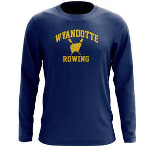 Custom Wyandotte Rowing Long Sleeve Cotton T-Shirt