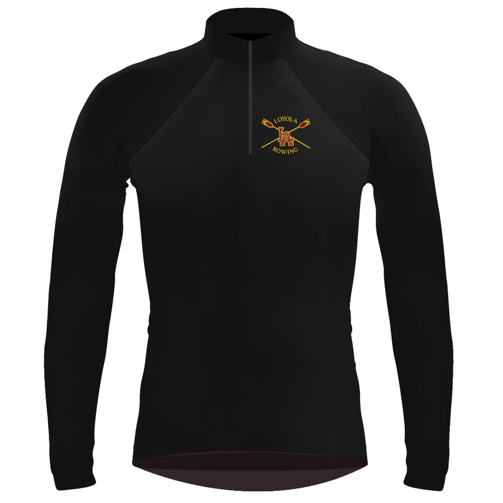 Women's 1/4 Zip Long Sleeve Loyola Rowing Warm-Up Shirt with Thumbholes (Required Uniform - Varsity)